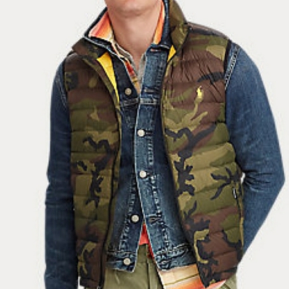 Polo by Ralph Lauren Jackets \u0026 Coats | Vintagepolo Ralph Lauren Camo Packable Down Vest | Color: Green | Size: M | Rockhill_E's Closet